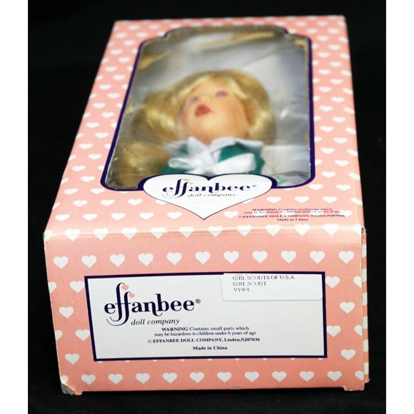 Vtg Effanbee Junior Girl Scout V1008 Doll Blonde Original Outfit Box 8" - Picture 7 of 12